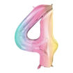 Picture of FOIL BALLOON NUMBER 4 PASTEL RAINBOW 34 INCH